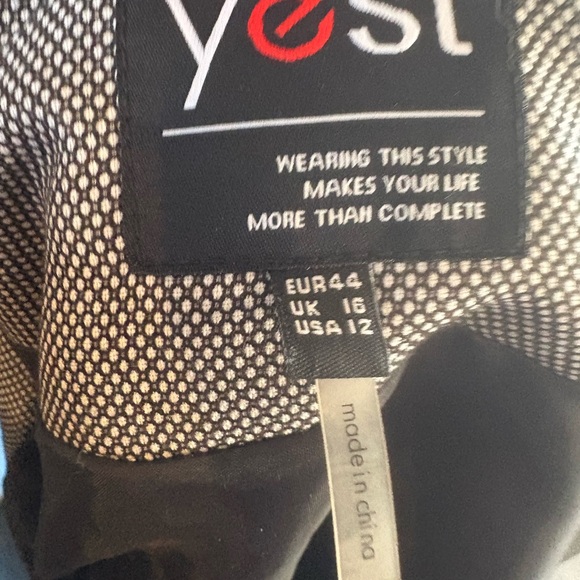 Y2K Grey Cropped Blazer Scrunch Sleeve Officecore YeSt US 12 - Picture 8 of 10